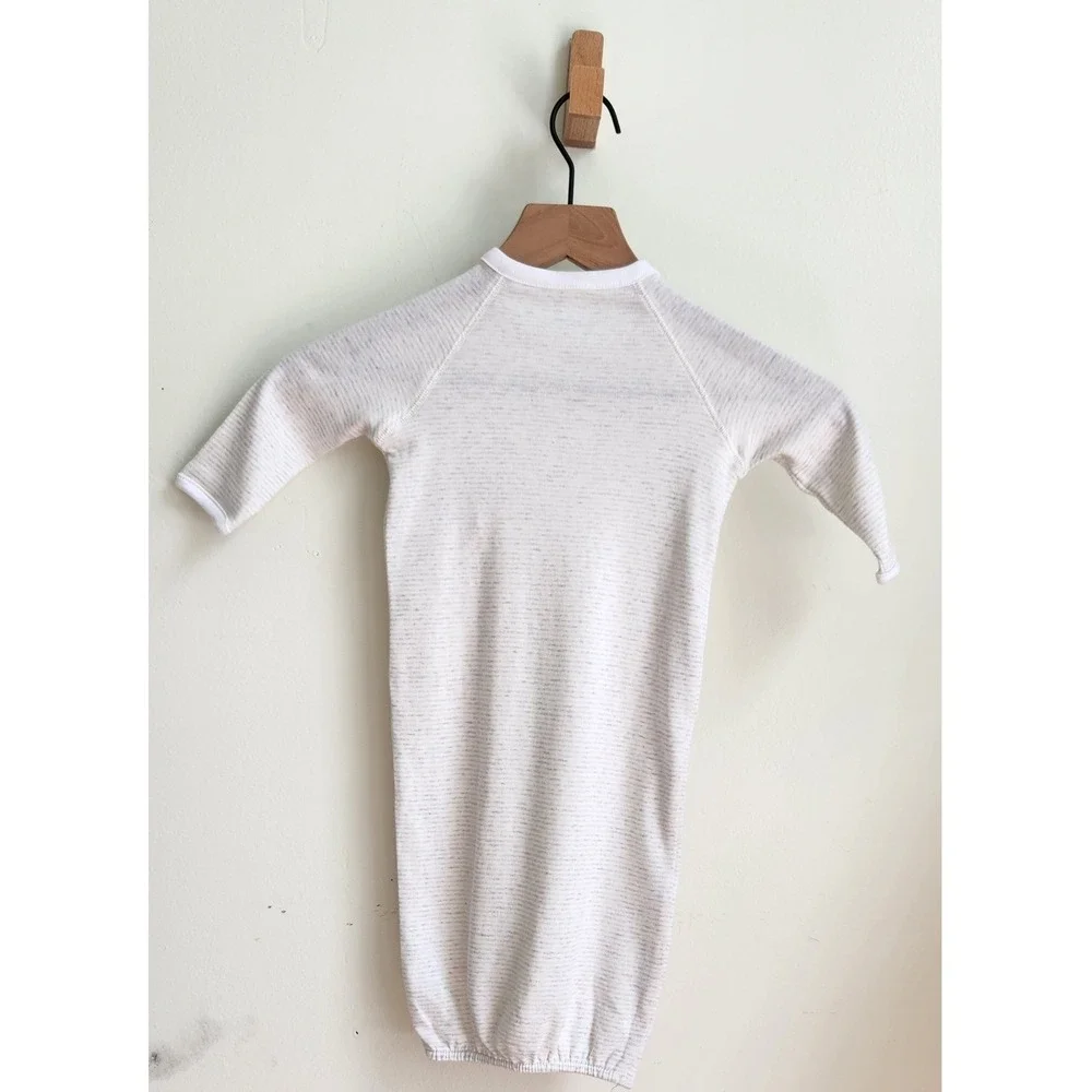 Ralph Lauren Baby Gown Unisex Cream Striped Snap Front Sleep Sack